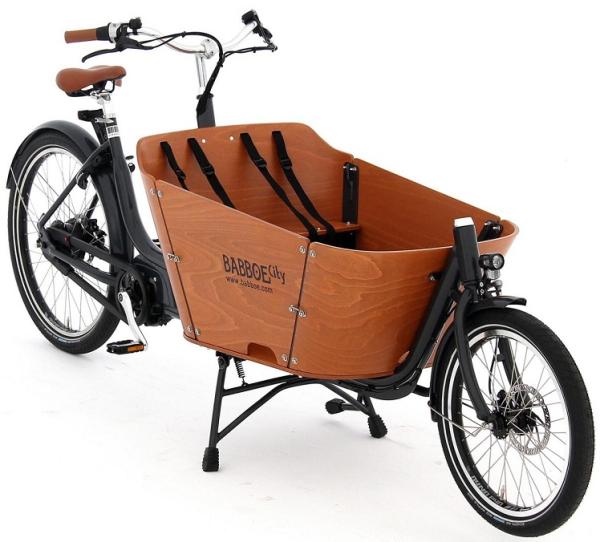 Babboe City Mountain 500Wh Lastenrad braun AKTION inkl. REGENVERDECK