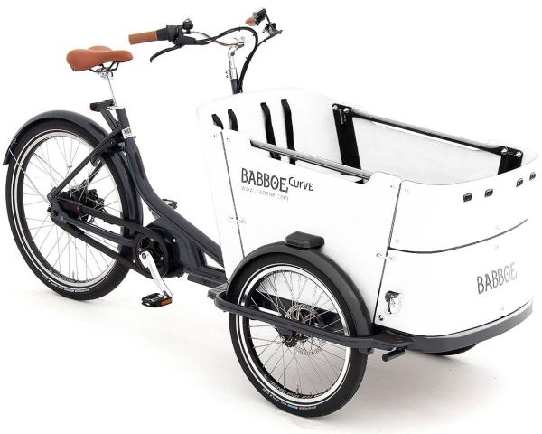 Babboe Curve Mountain Lastenrad weiß 500Wh inkl. Regenverdeck